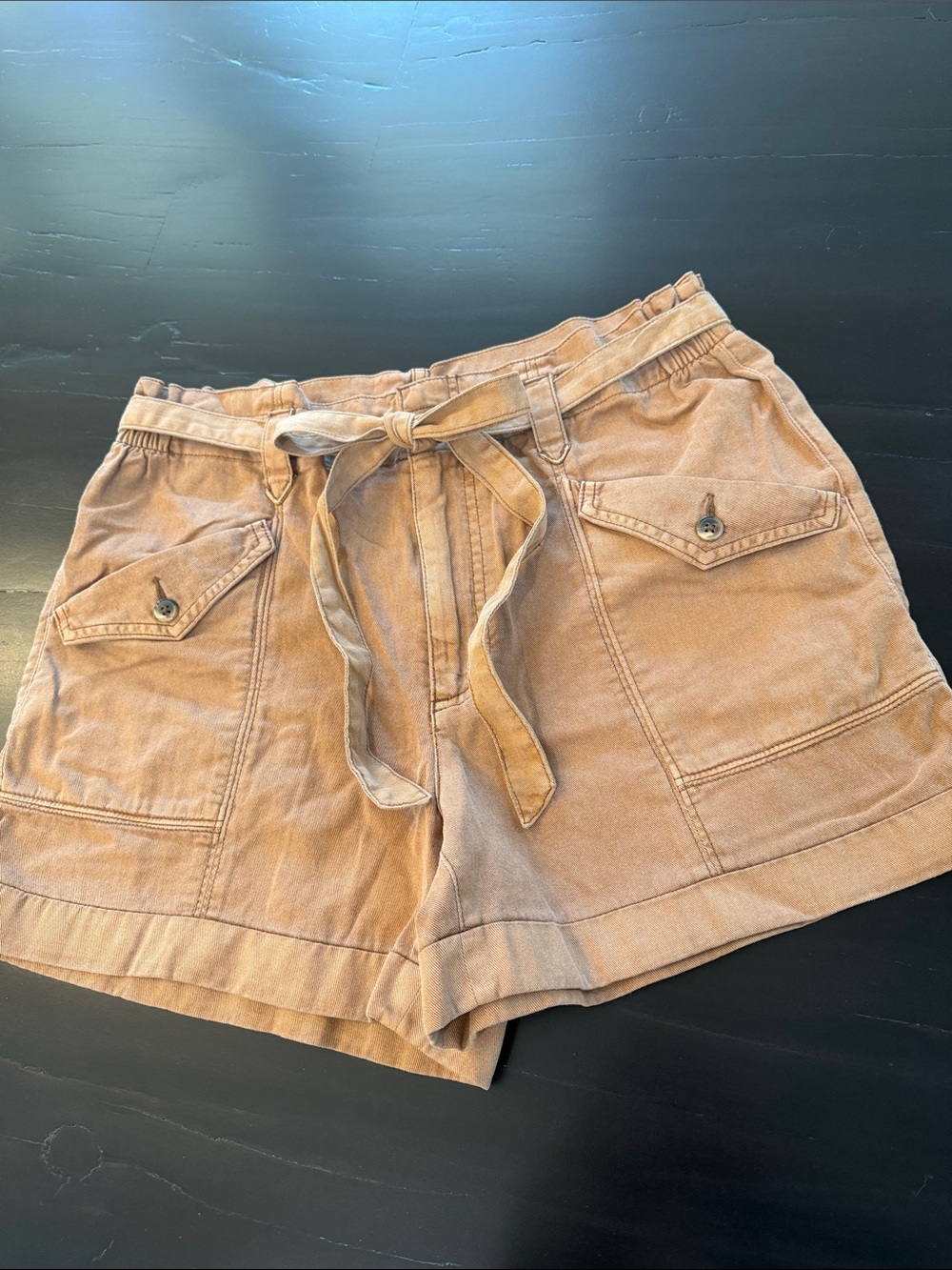 Old Navy Women's Tan Drawstring Utility Bermudas